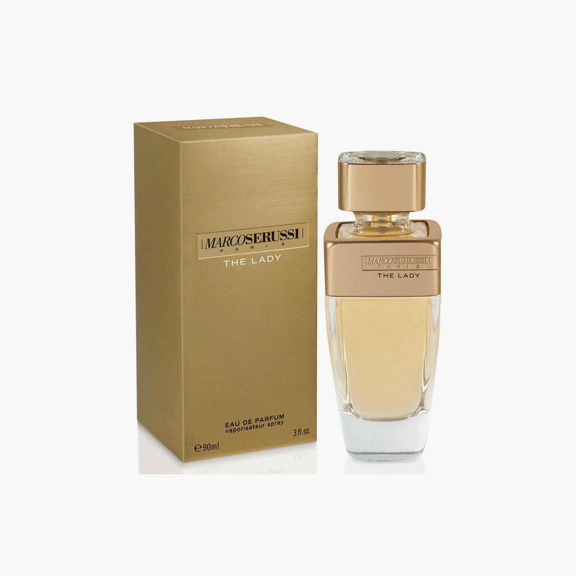 Marco Serussi The Lady Eau de Parfum 90ml Bottle and Box