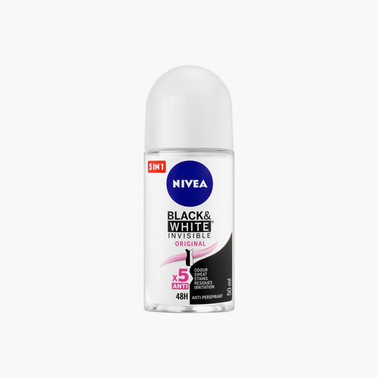 Nivea Black & White Invisible Original x5 Anti Roll On For Women 50ml