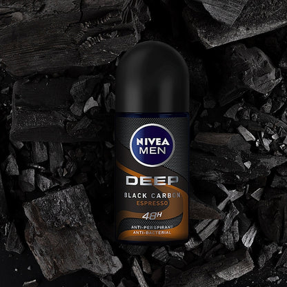 Nivea Men 48H Deep Black Carbon Espresso Anti-Perspirant Roll On 50ml Reviews