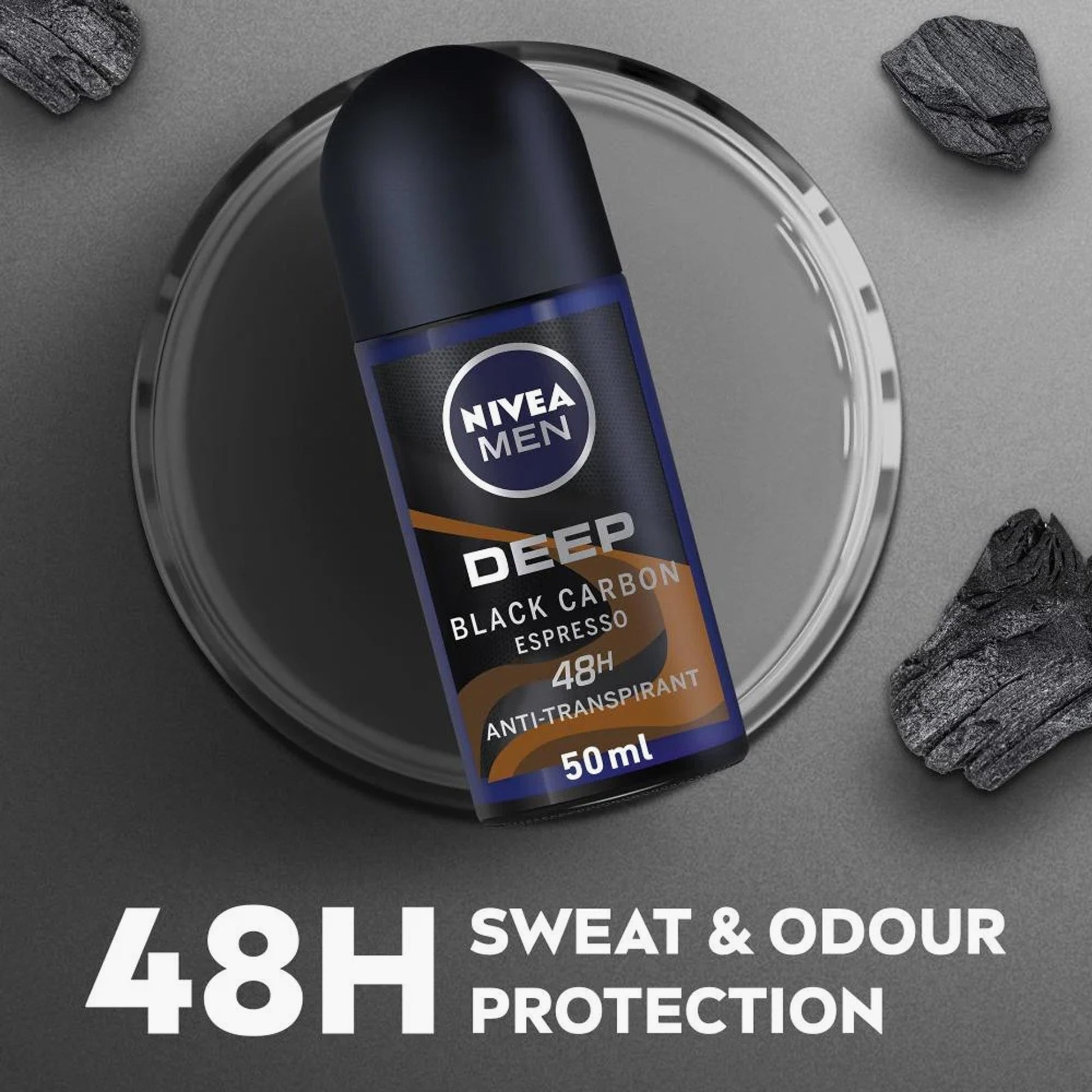 Nivea Men 48H Deep Black Carbon Espresso Anti-Perspirant Roll On 50ml Price