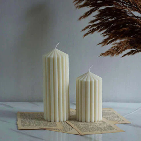 Candle Wick Store Pierre Pillar Special Candle Bottle and Packaging