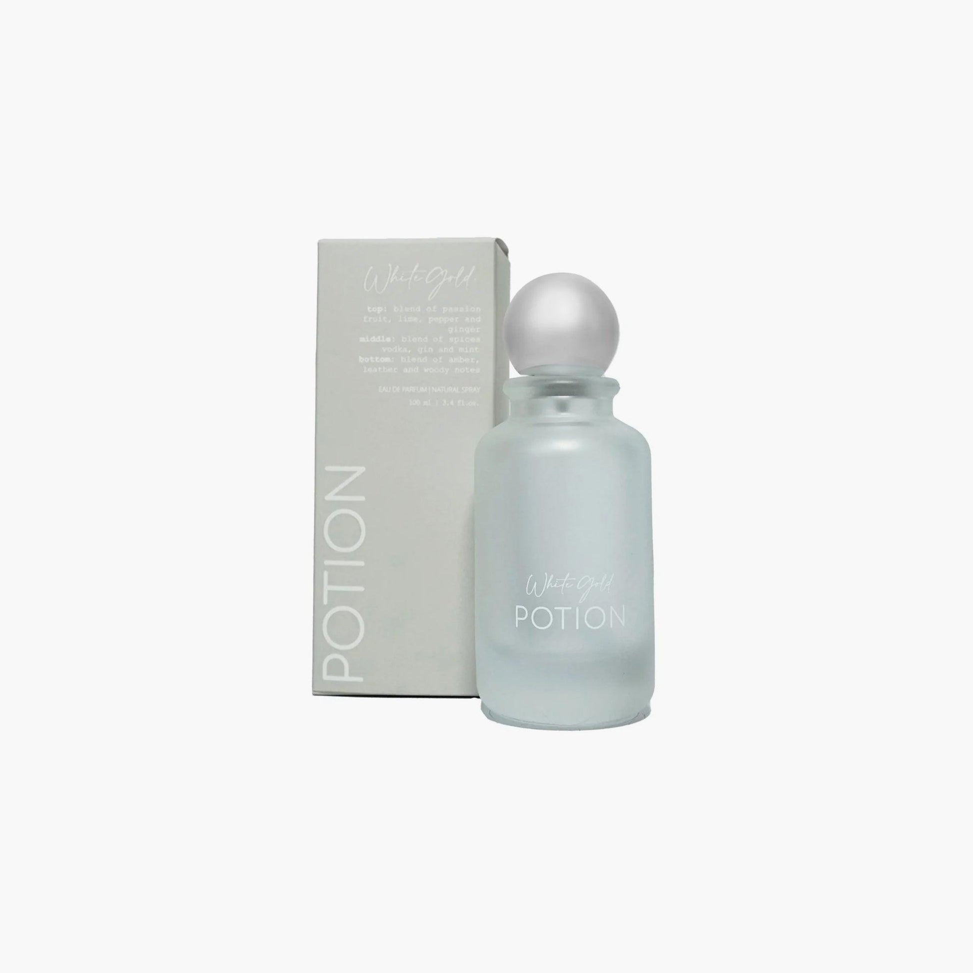 Potion White Gold Eau de Parfum 100ml Bottle and Box