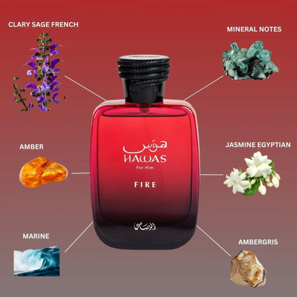 Rasasi Hawas Fire Eau De Parfum For Men 100ml Fragrance Notes and Details