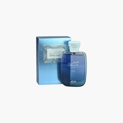 Rasasi Hawas Ice For Him Eau de Parfum 100ml Bottle and Box