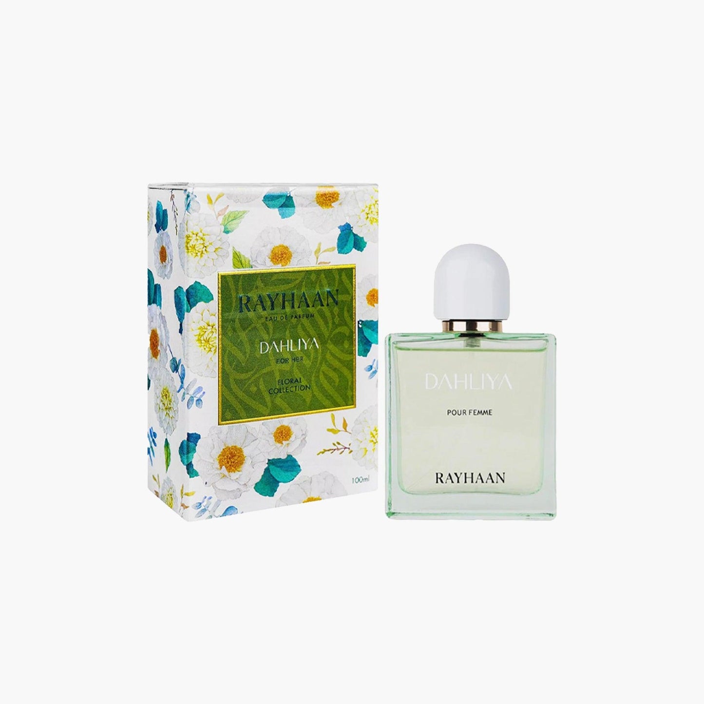 Rayhaan Dahliya Pour Femme Eau De Parfum 100ml Bottle and Box