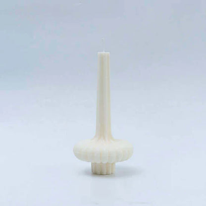 Candle Wick Store Ribbed Taper Pillar Candle Close-Up View