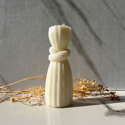 Candle Wick Store Rope Knot Pillar Bottle and Packaging