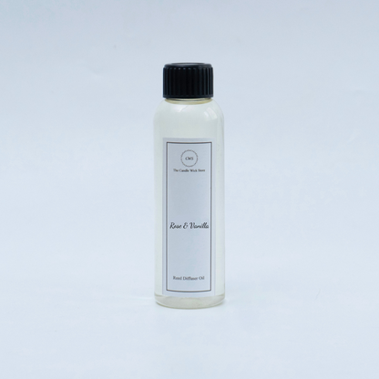 Candle Wick Store Rose and Vanilla Diffuser Refill Oil 120ml Fragrance Notes and Details