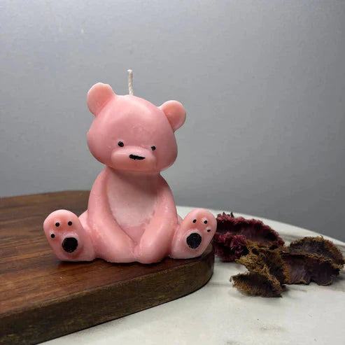 Candle Wick Store Large Teddy Bear Candle Bottle and Packaging