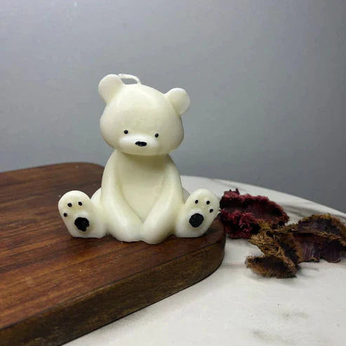 Candle Wick Store Large Teddy Bear Candle Close-Up View