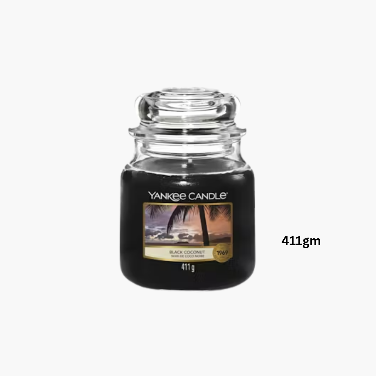 Yankee Candles Yankee Black Coconut Scented Candle Side View