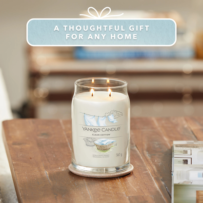 Yankee Candles Yankee Clean Cotton Scented Candle Bottle and Packaging