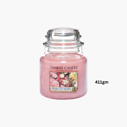 Yankee Candles Yankee Fresh Cut Roses Scented Candle Side View