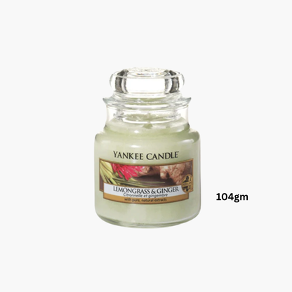 Yankee Candles Yankee Lemongrass & Ginger Scented Candle Close-Up View