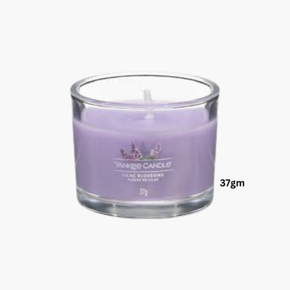 Yankee Candles Yankee Lilac Blossoms Scented Candle Bottle and Packaging