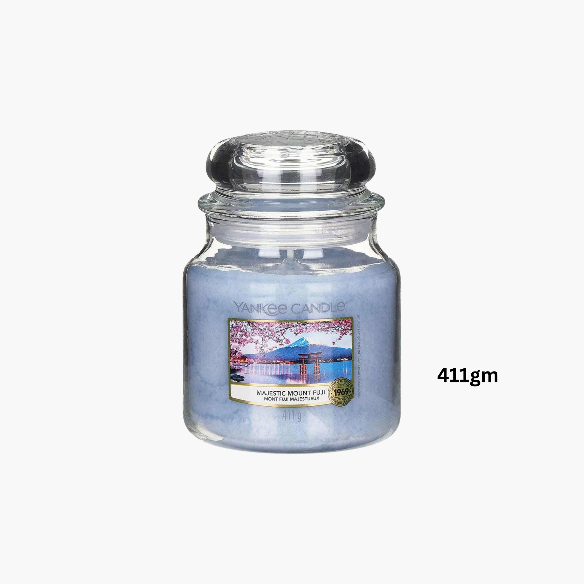 Yankee Candles Yankee Majestic Mount Fuji Scented Candle Bottle and Packaging