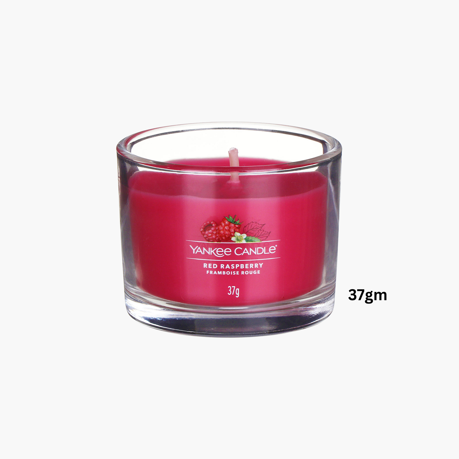 Yankee Candles Yankee Red Raspberry Scented Candle Bottle and Packaging