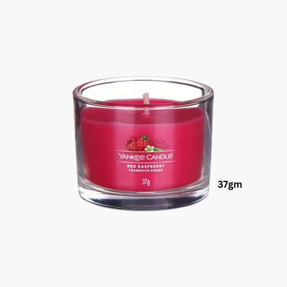 Yankee Candles Yankee Red Raspberry Scented Candle Bottle and Packaging