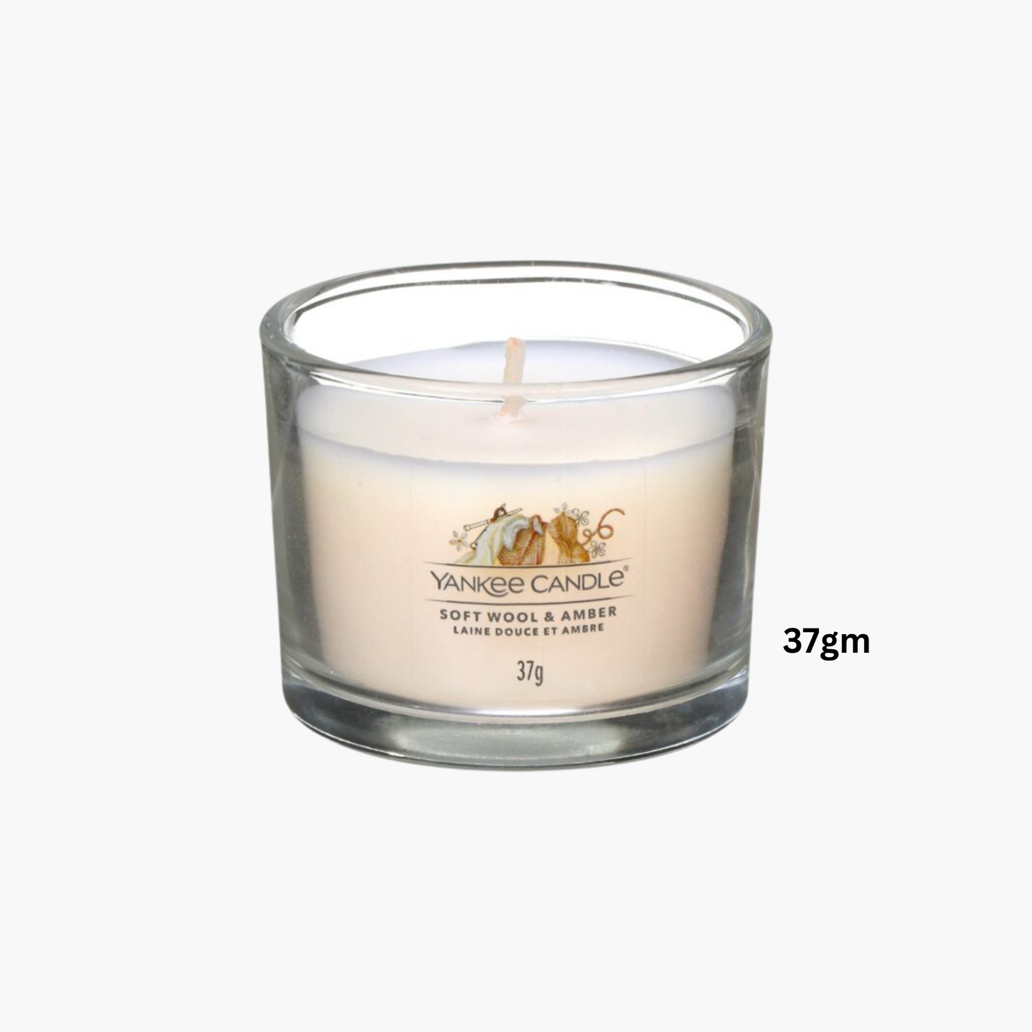 Yankee Candles Yankee Soft Wool & Amber Scented Candle Bottle and Packaging