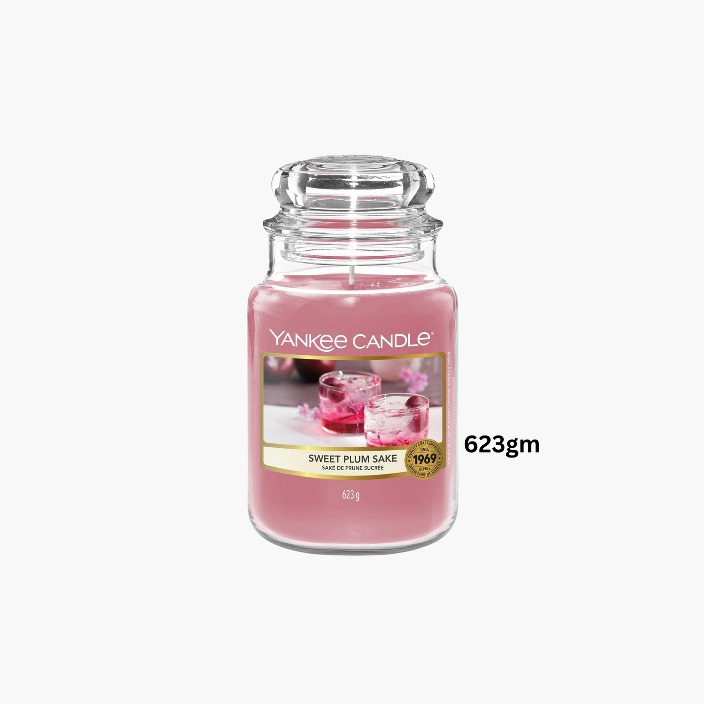 Yankee Candles Yankee Sweet Plum Sake Scented Candle Side View