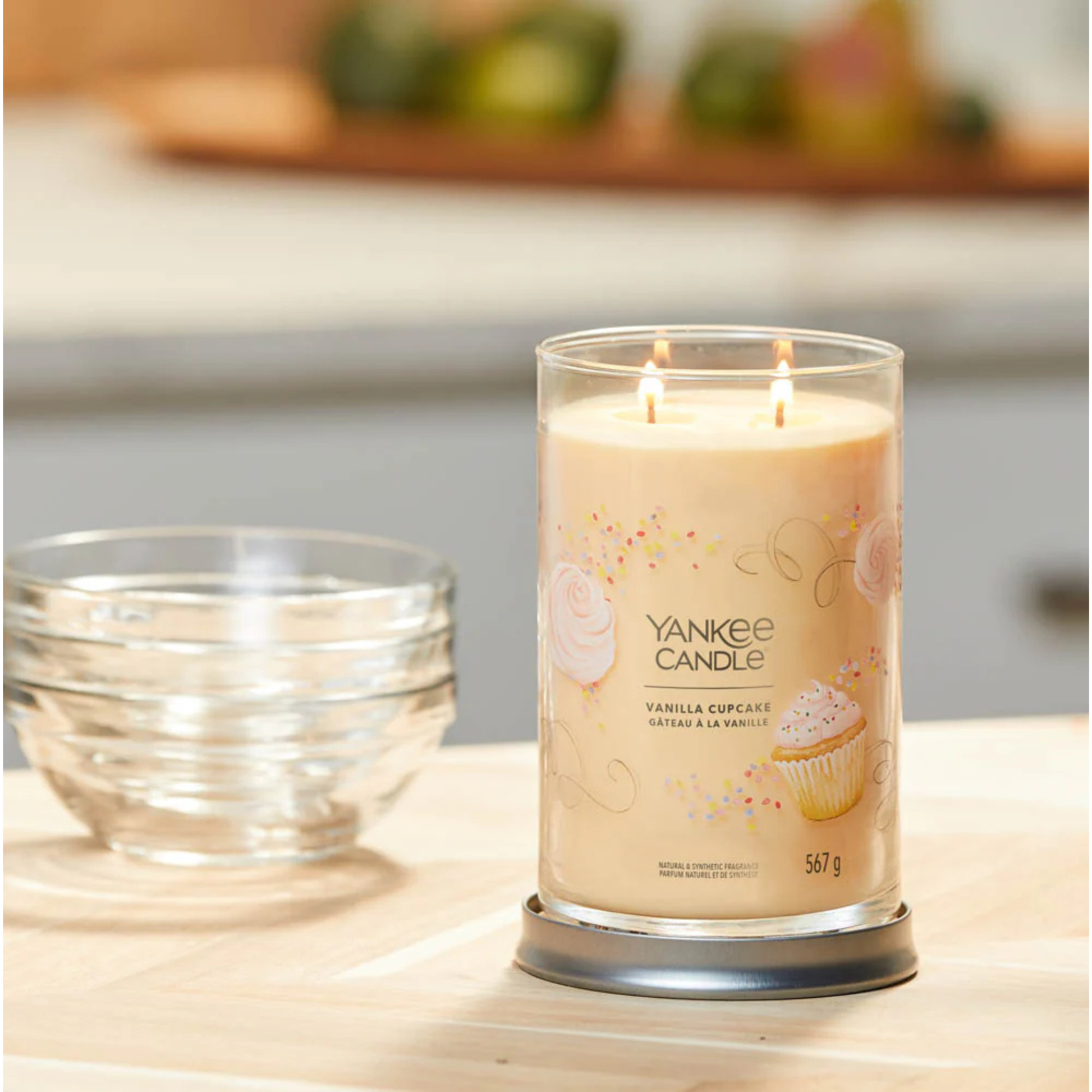 Yankee Candles Yankee Vanilla Cupcake Scented Candle Bottle and Packaging