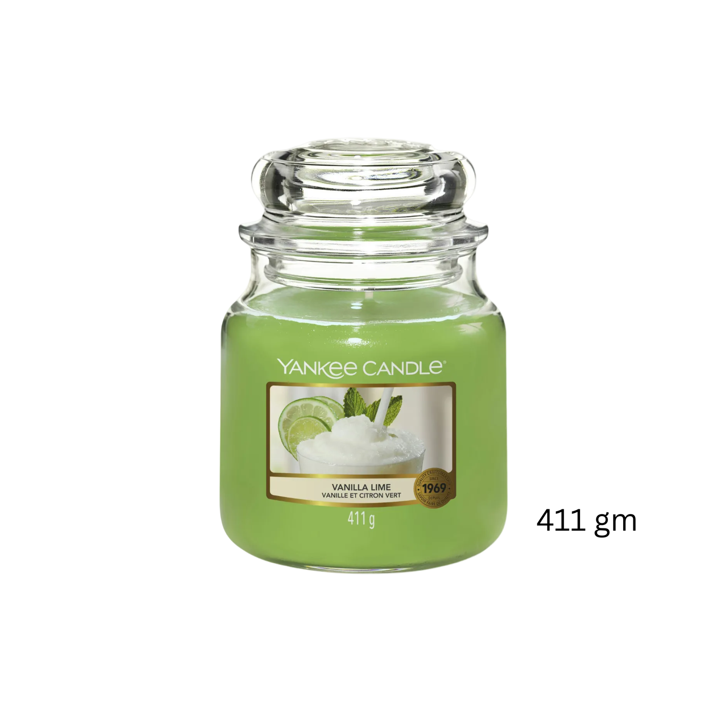 Yankee Candles Yankee Vanilla Lime Scented Candle Back View