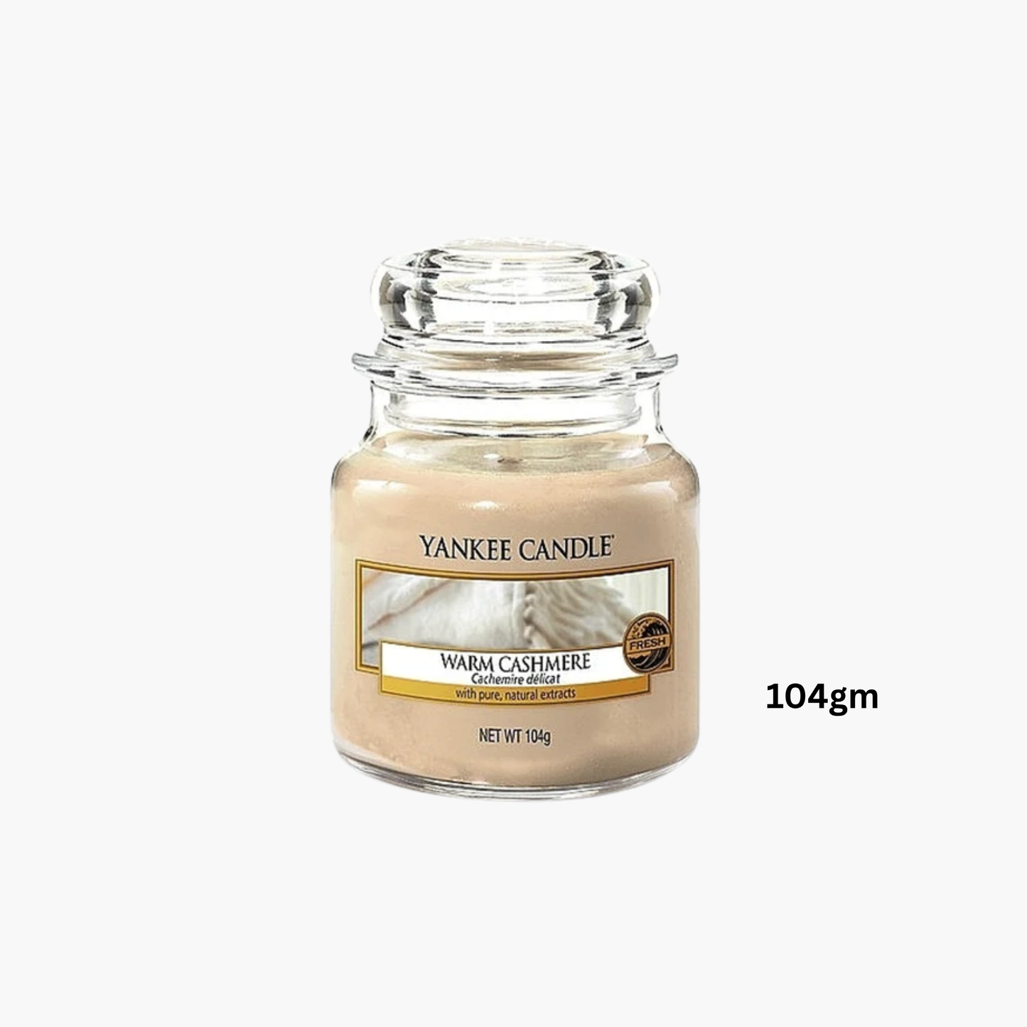 Yankee Candles Yankee Warm Cashmere Scented Candle Close-Up View