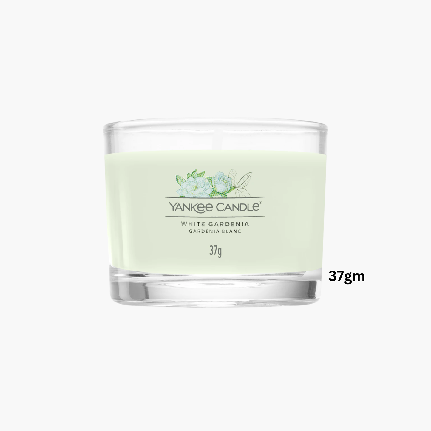 Yankee Candles Yankee White Gardenia Scented Candle Bottle and Packaging