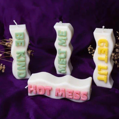 Candle Wick Store Melt Me Quote Candle Green 96gm Bottle and Packaging
