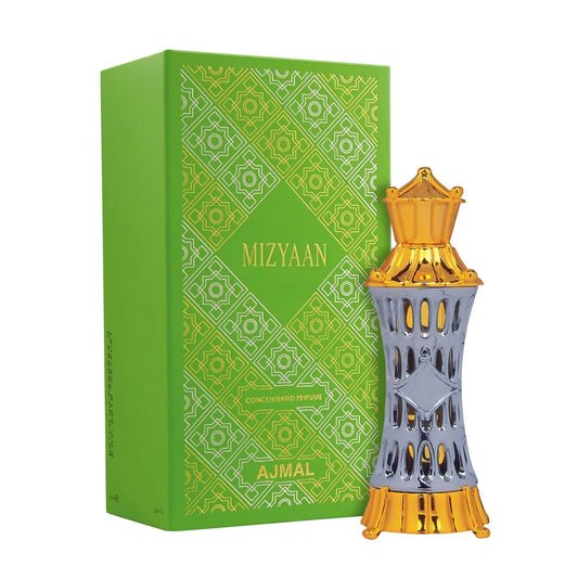 Ajmal Attar Mizyaan Concentrated Perfume Oil Unisex 14ml Bottle and Packaging