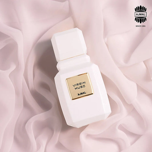 Ajmal Virgin Musc Eau De Parfum Unisex 100ml Bottle and Packaging