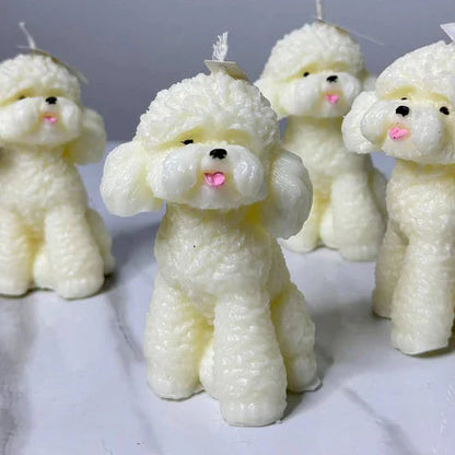 Candle Wick Store Cockapoo Poodle Puppy Candle Bottle and Packaging